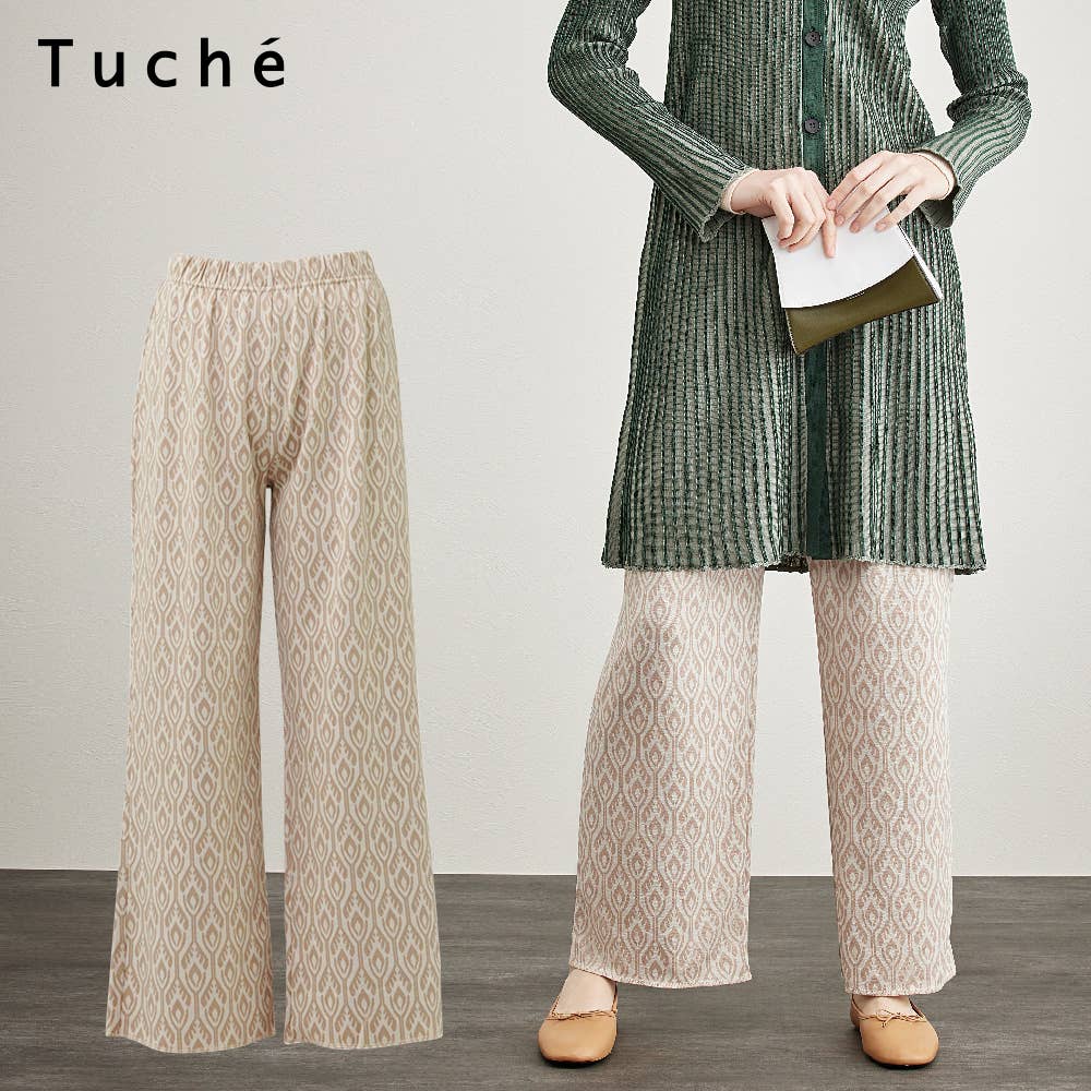 【トレンド】ジャカードワイドパンツ【SALE】